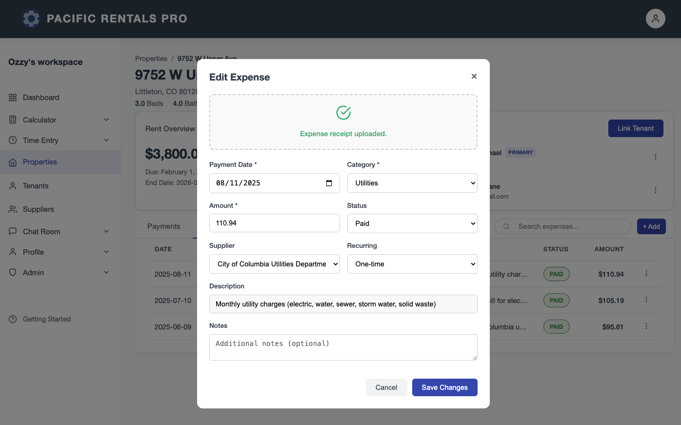 Payment and Expense Tracking